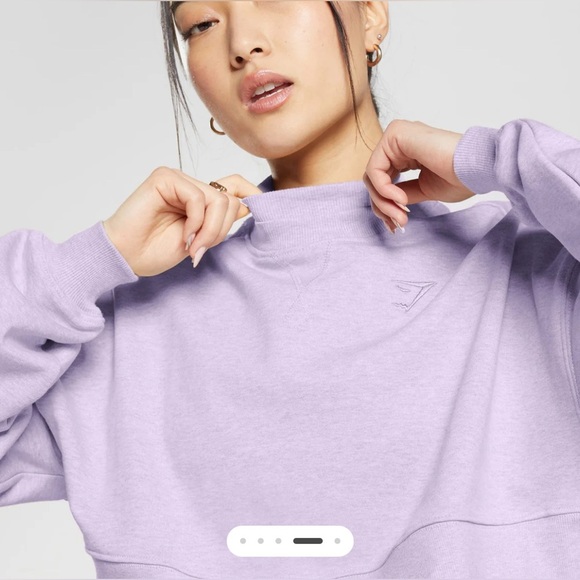 Gymshark Gymshark Rest Day Sweats Cropped Pullover Crewneck Sweatshirt - Picture 2 of 5